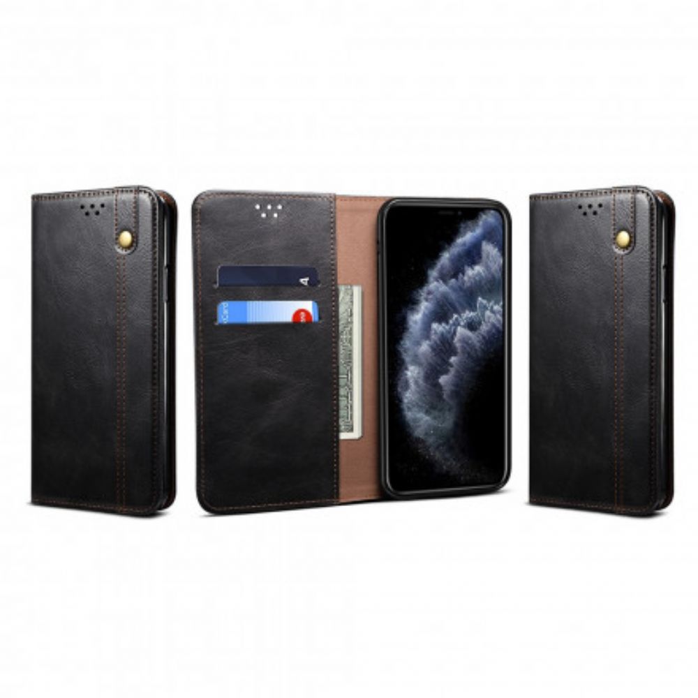Bescherming Hoesje voor iPhone XR Folio-hoesje Gewaxt Kunstleer