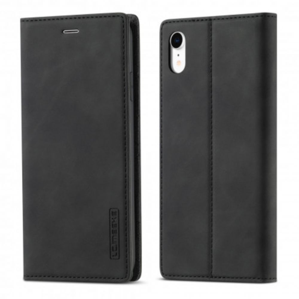 Bescherming Hoesje voor iPhone XR Folio-hoesje Lc.imeeke Leereffect