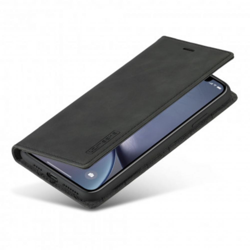 Bescherming Hoesje voor iPhone XR Folio-hoesje Lc.imeeke Leereffect