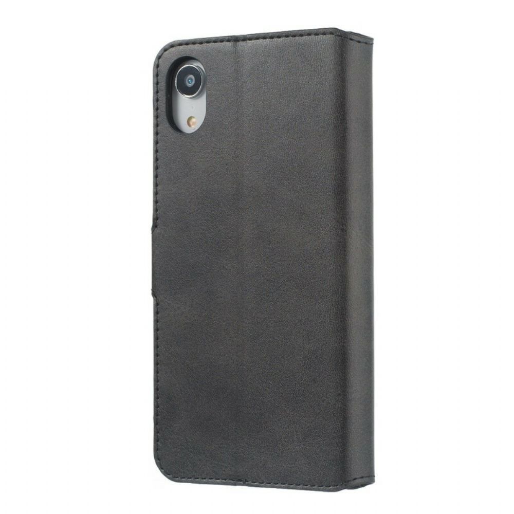 Folio-hoesje voor iPhone XR Retro Mat Leereffect