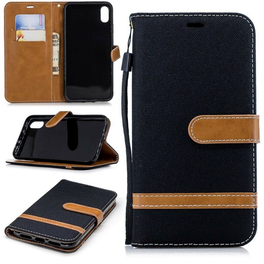 Folio-hoesje voor iPhone XR Stof En Leereffect