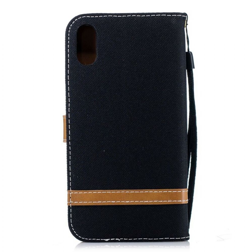 Folio-hoesje voor iPhone XR Stof En Leereffect