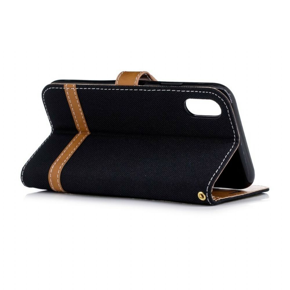 Folio-hoesje voor iPhone XR Stof En Leereffect