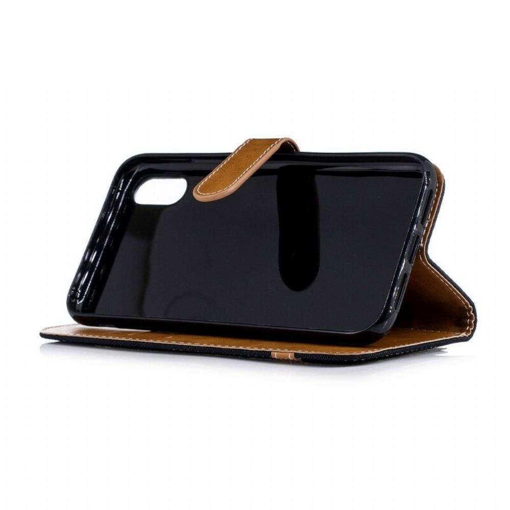 Folio-hoesje voor iPhone XR Stof En Leereffect