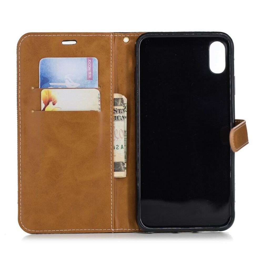 Folio-hoesje voor iPhone XR Stof En Leereffect