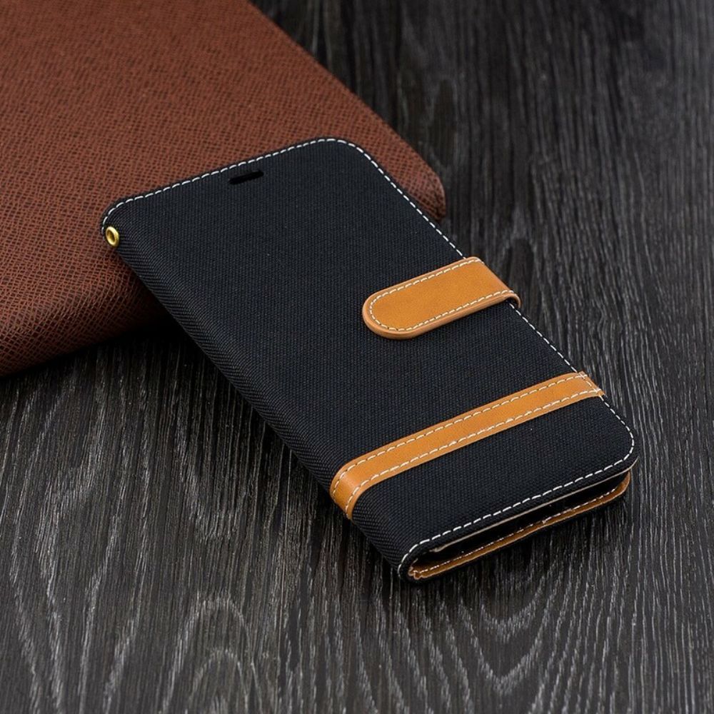 Folio-hoesje voor iPhone XR Stof En Leereffect