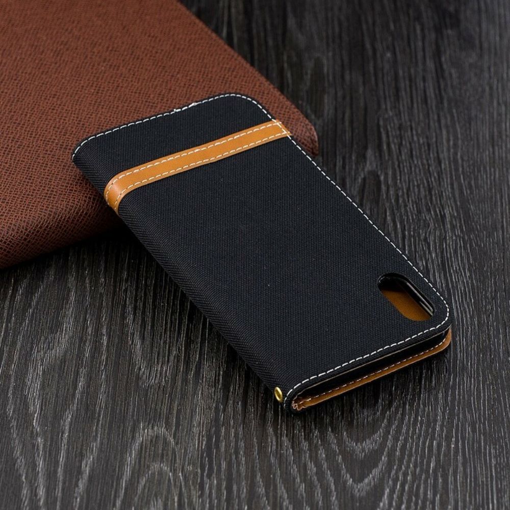 Folio-hoesje voor iPhone XR Stof En Leereffect