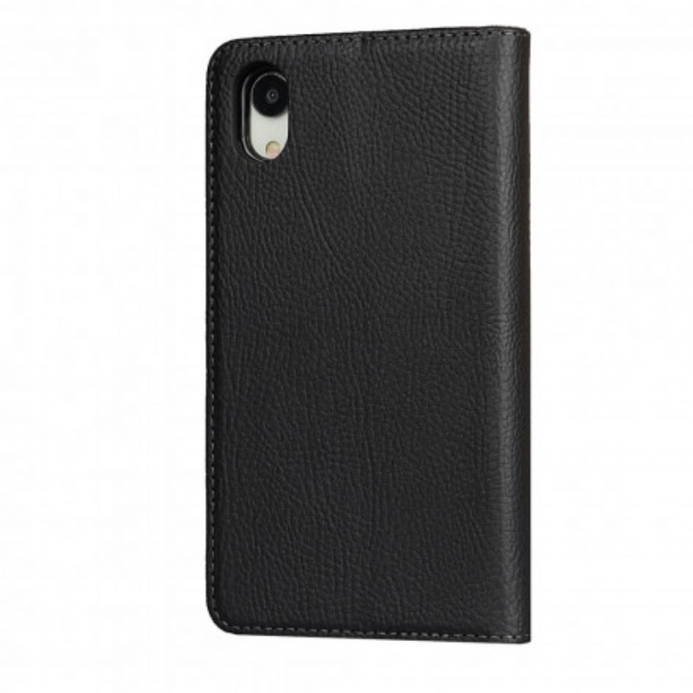 Hoesje voor iPhone XR Folio-hoesje Echt Afneembaar Litchi-leer