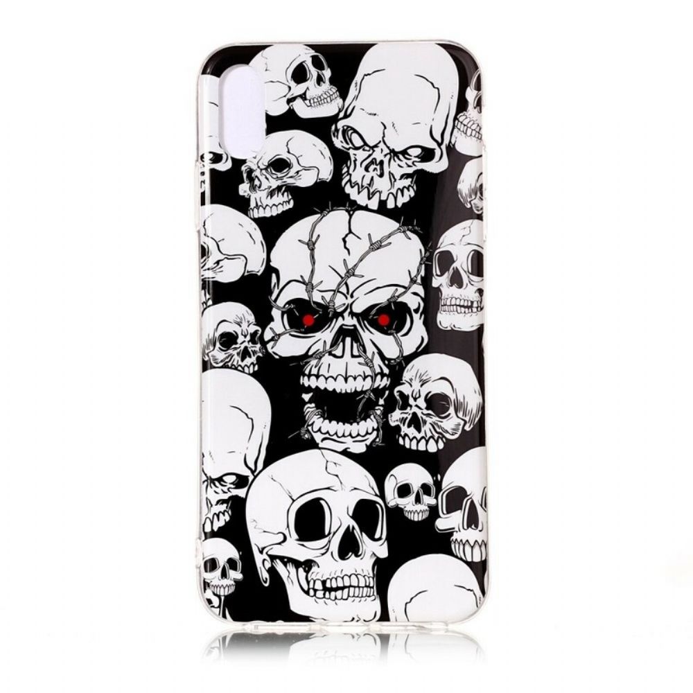 Hoesje voor iPhone XR Pas Op Voor Fluorescerende Schedels