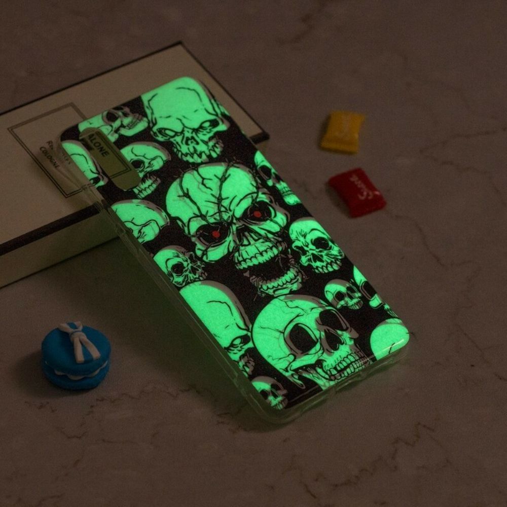 Hoesje voor iPhone XR Pas Op Voor Fluorescerende Schedels