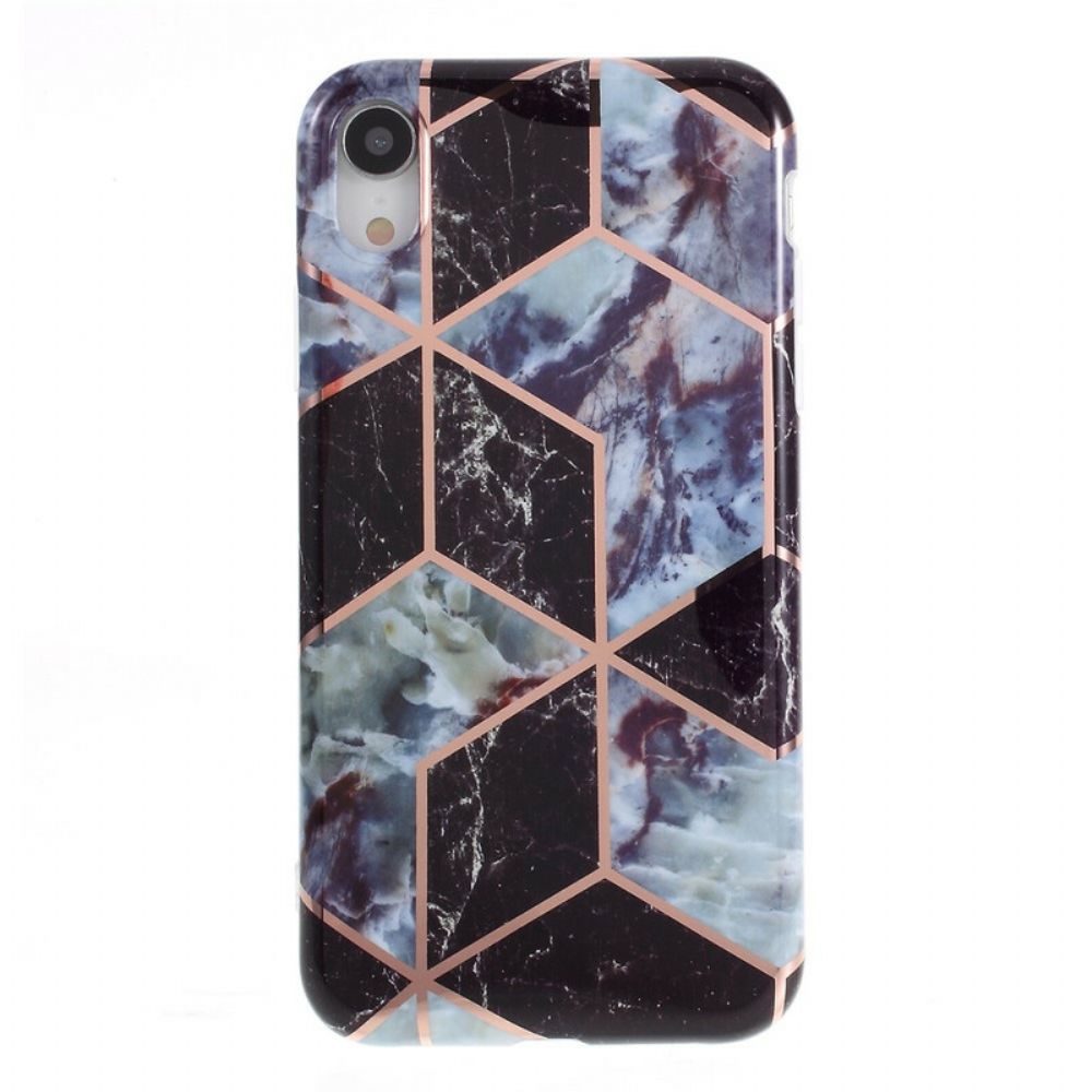 Telefoonhoesje voor iPhone XR Gekleurd Geometrie Marmer