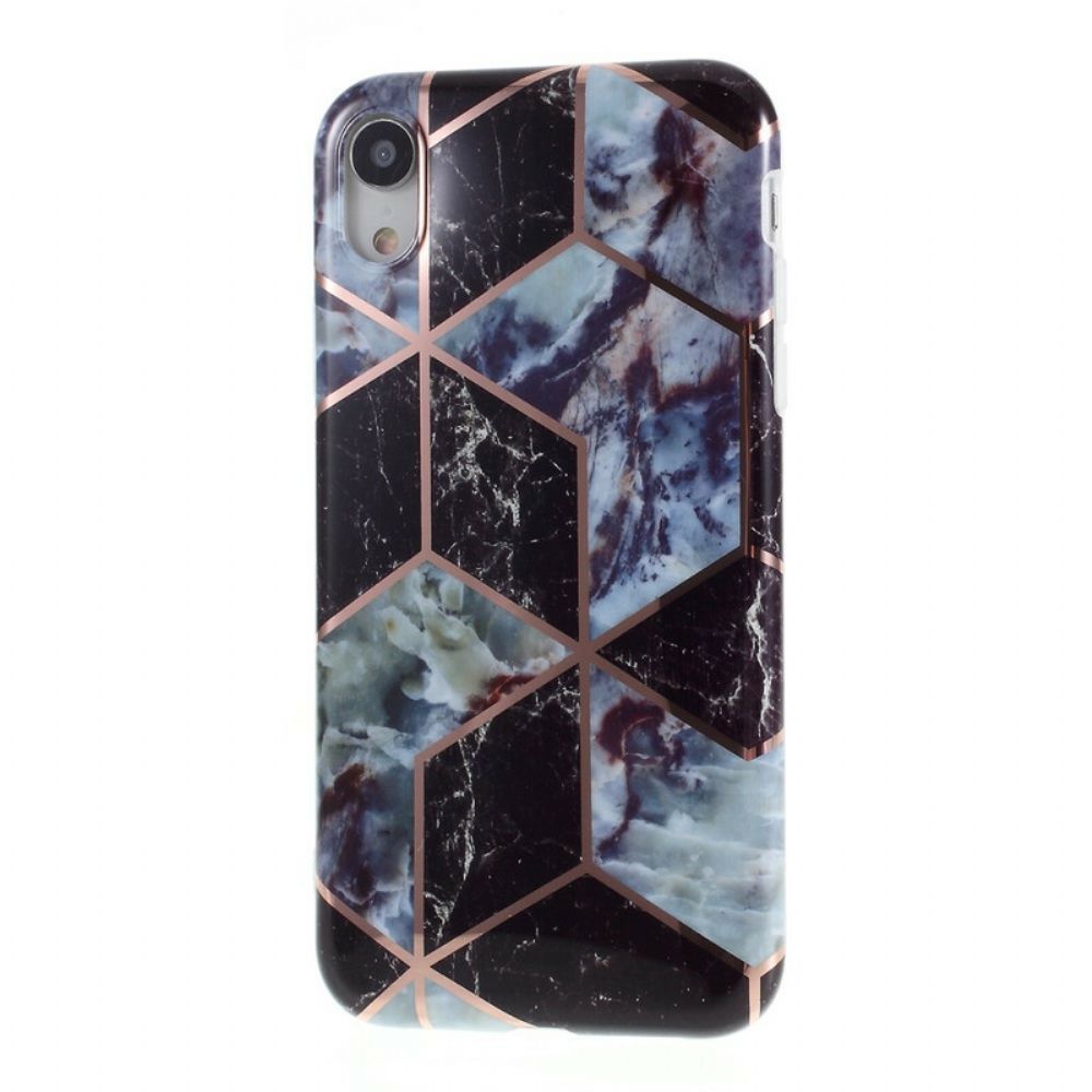Telefoonhoesje voor iPhone XR Gekleurd Geometrie Marmer