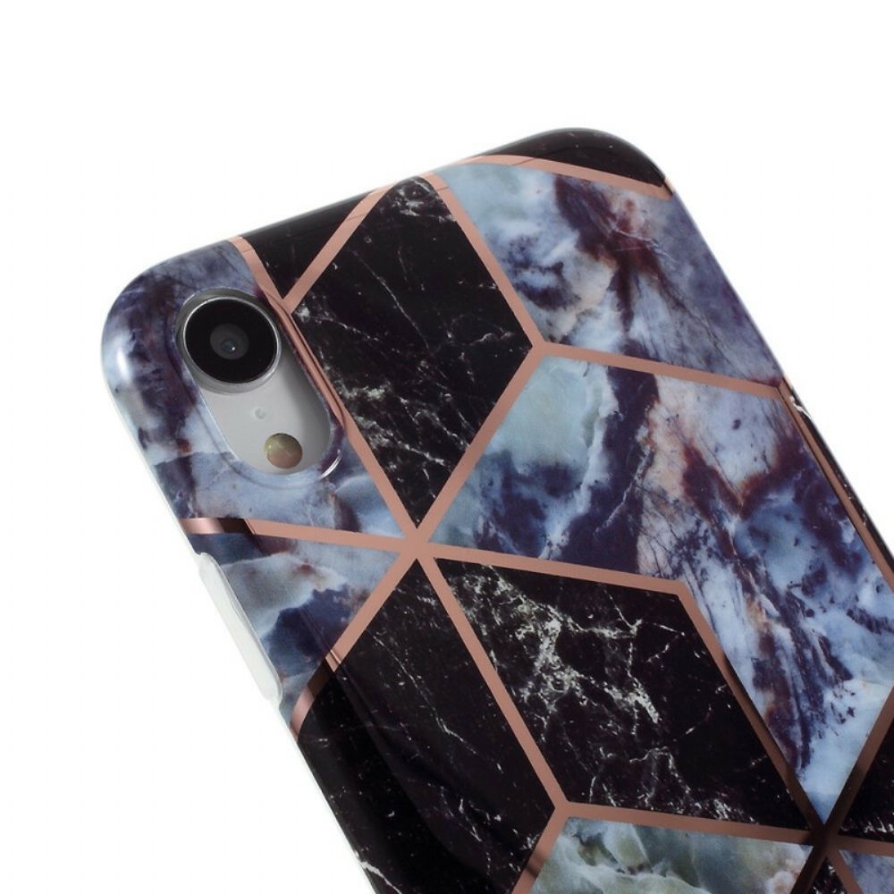 Telefoonhoesje voor iPhone XR Gekleurd Geometrie Marmer