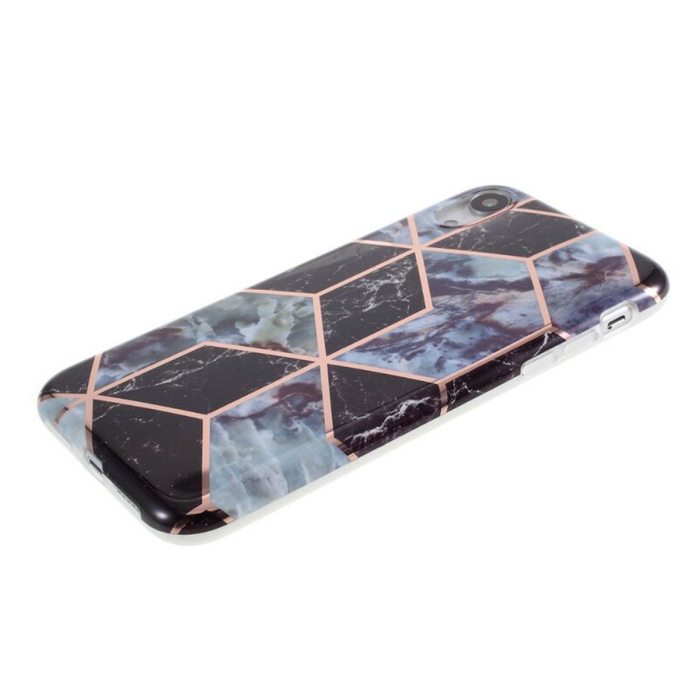 Telefoonhoesje voor iPhone XR Gekleurd Geometrie Marmer