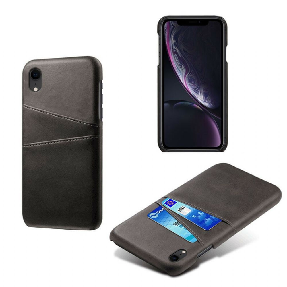 Telefoonhoesje voor iPhone XR Kaarthouder Met Leereffect