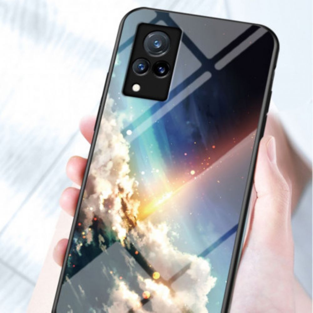 Hoesje voor Vivo V21 5G Marmer Gehard Glas