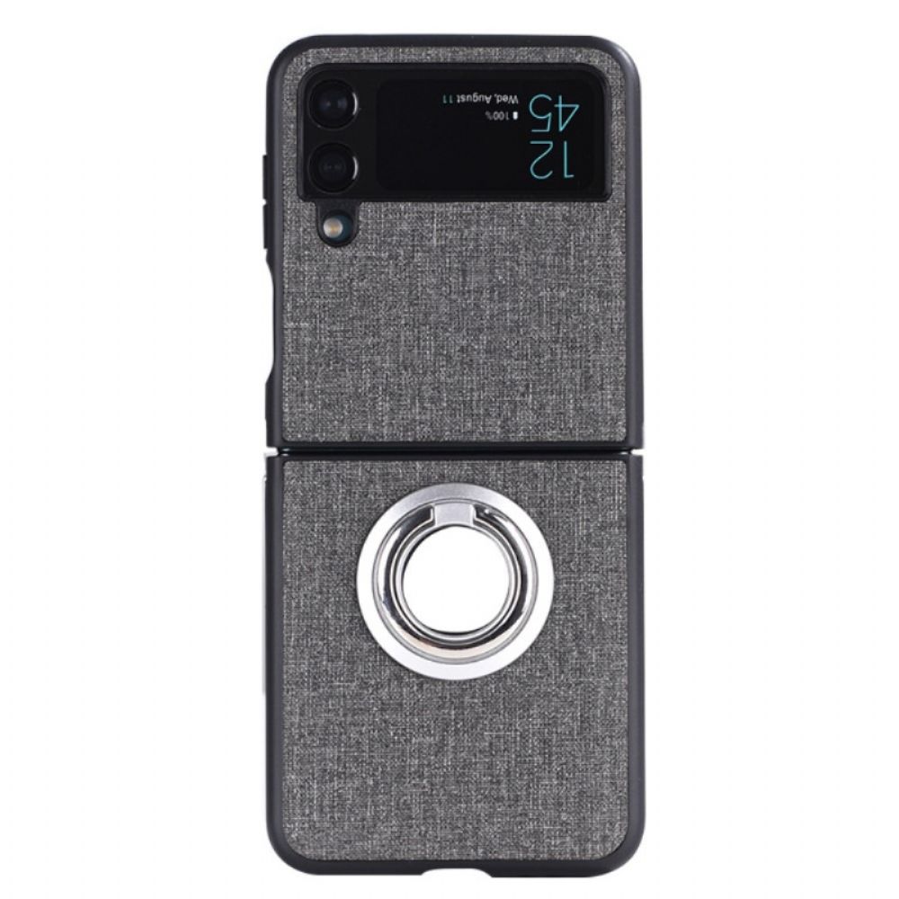 Hoesje voor Samsung Galaxy Z Flip 4 Folio-hoesje Doek En Ringtextuur