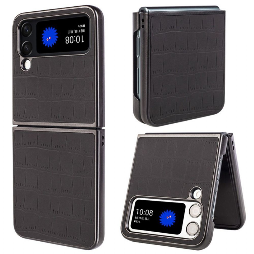 Hoesje voor Samsung Galaxy Z Flip 4 Folio-hoesje Krokodillenleer Stijl