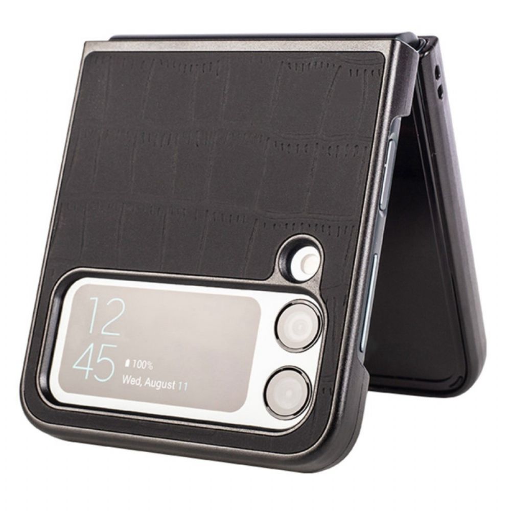 Hoesje voor Samsung Galaxy Z Flip 4 Folio-hoesje Krokodillenleer Stijl