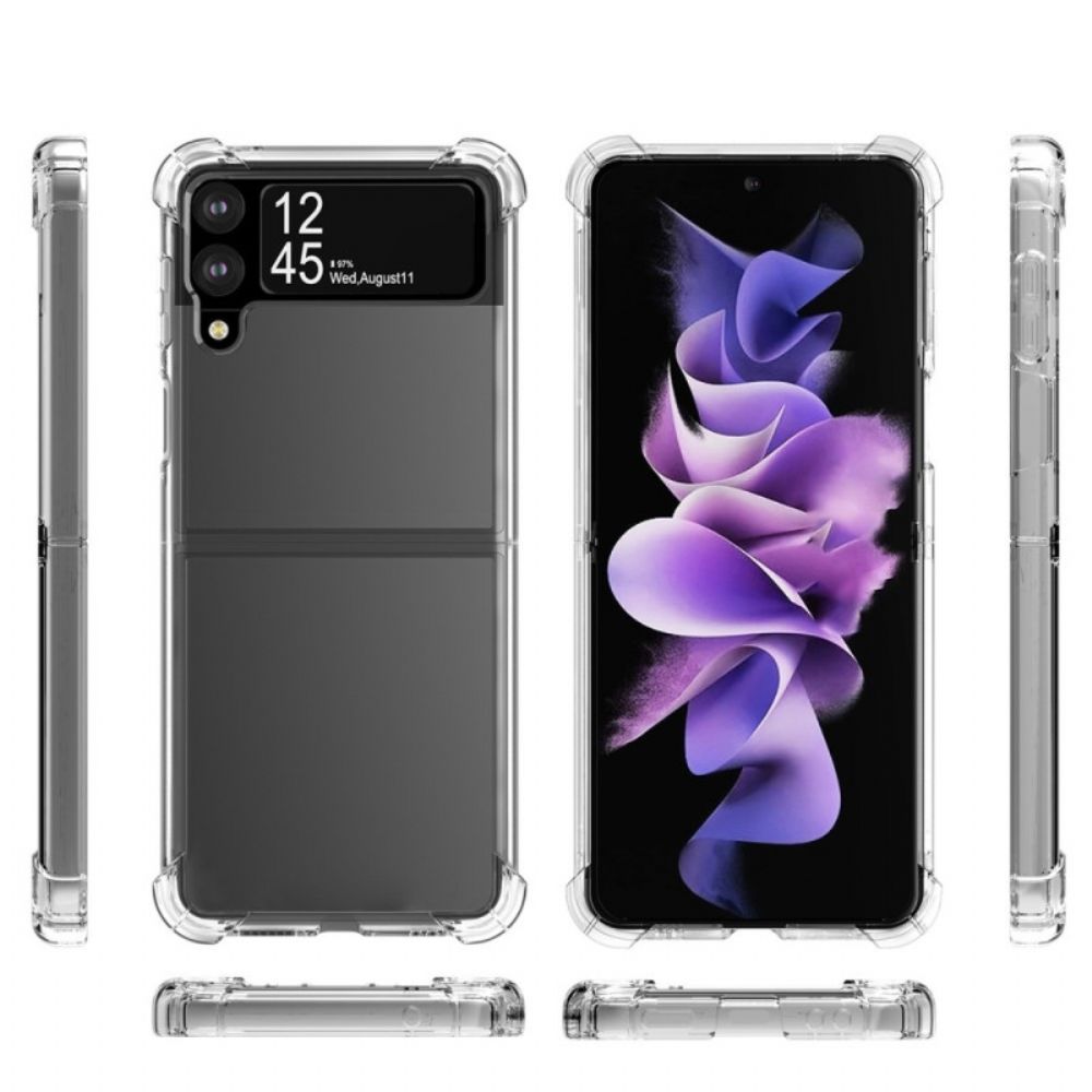 Hoesje voor Samsung Galaxy Z Flip 4 Folio-hoesje Transparante Versterkte Hoeken
