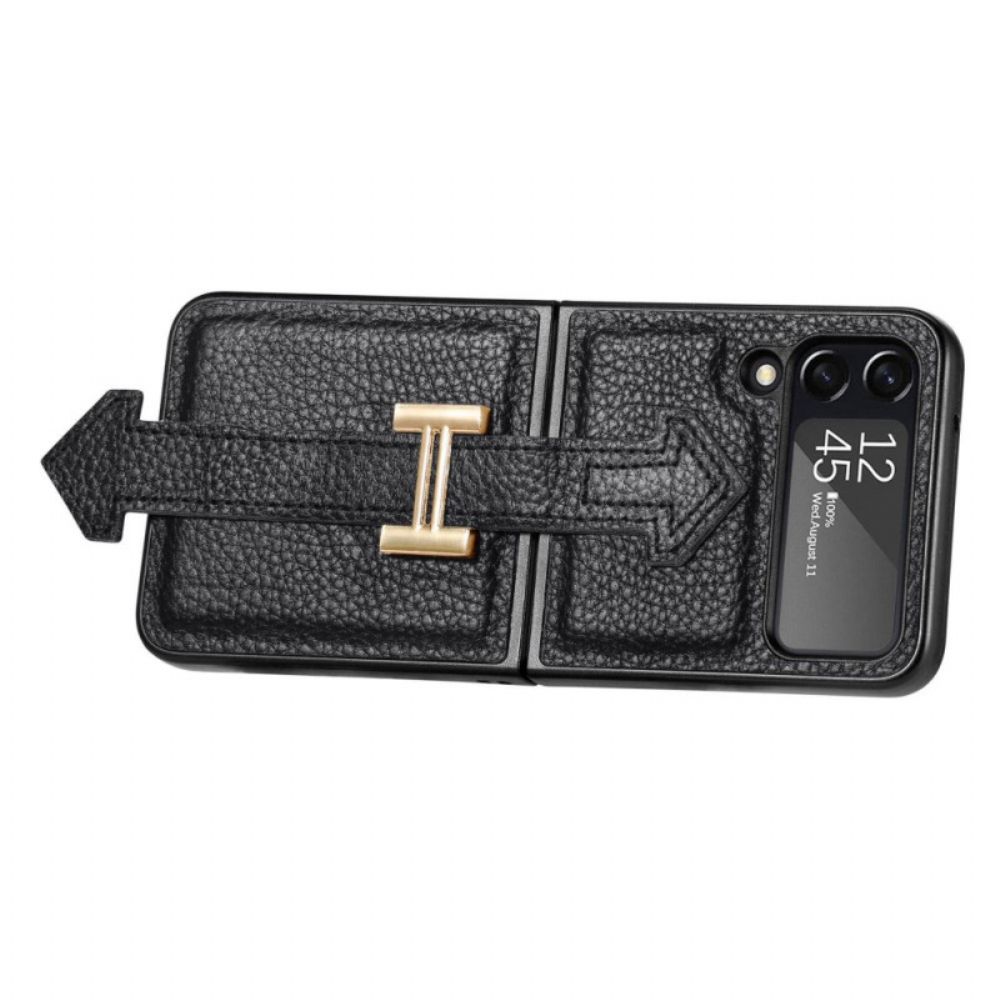 Telefoonhoesje voor Samsung Galaxy Z Flip 4 Folio-hoesje Leer En Charms