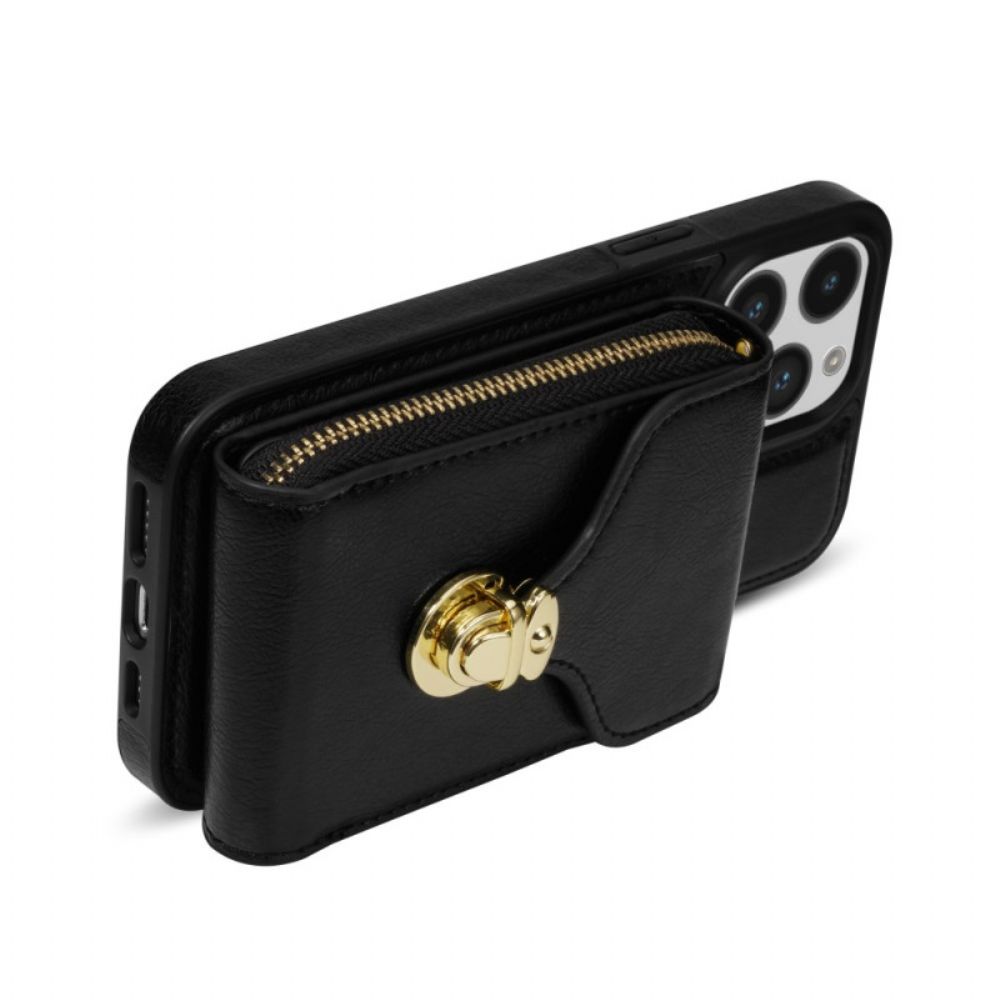 Case Hoesje iPhone 16 Pro Max Telefoonhoesje Portemonnee Met Riempje