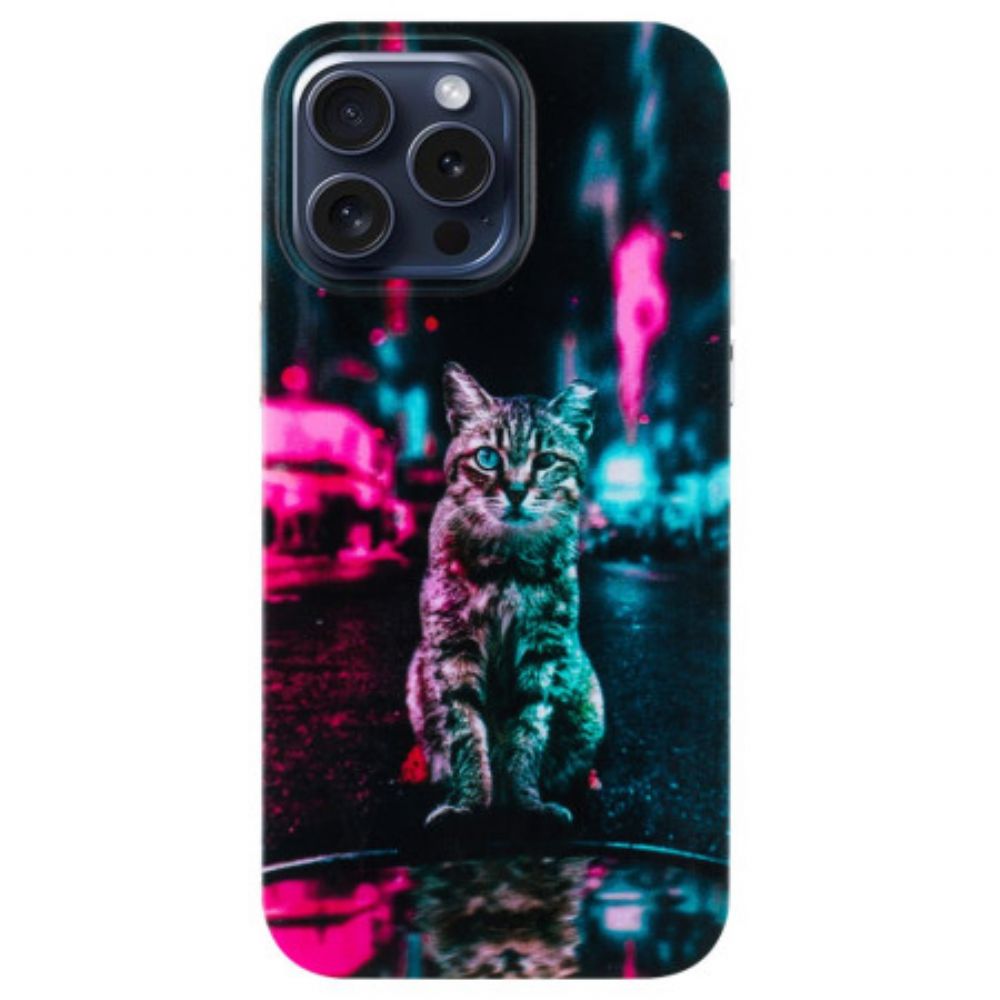 Cover Hoesje iPhone 16 Pro Max Telefoonhoesje Kat Bij Het Verkeerslicht