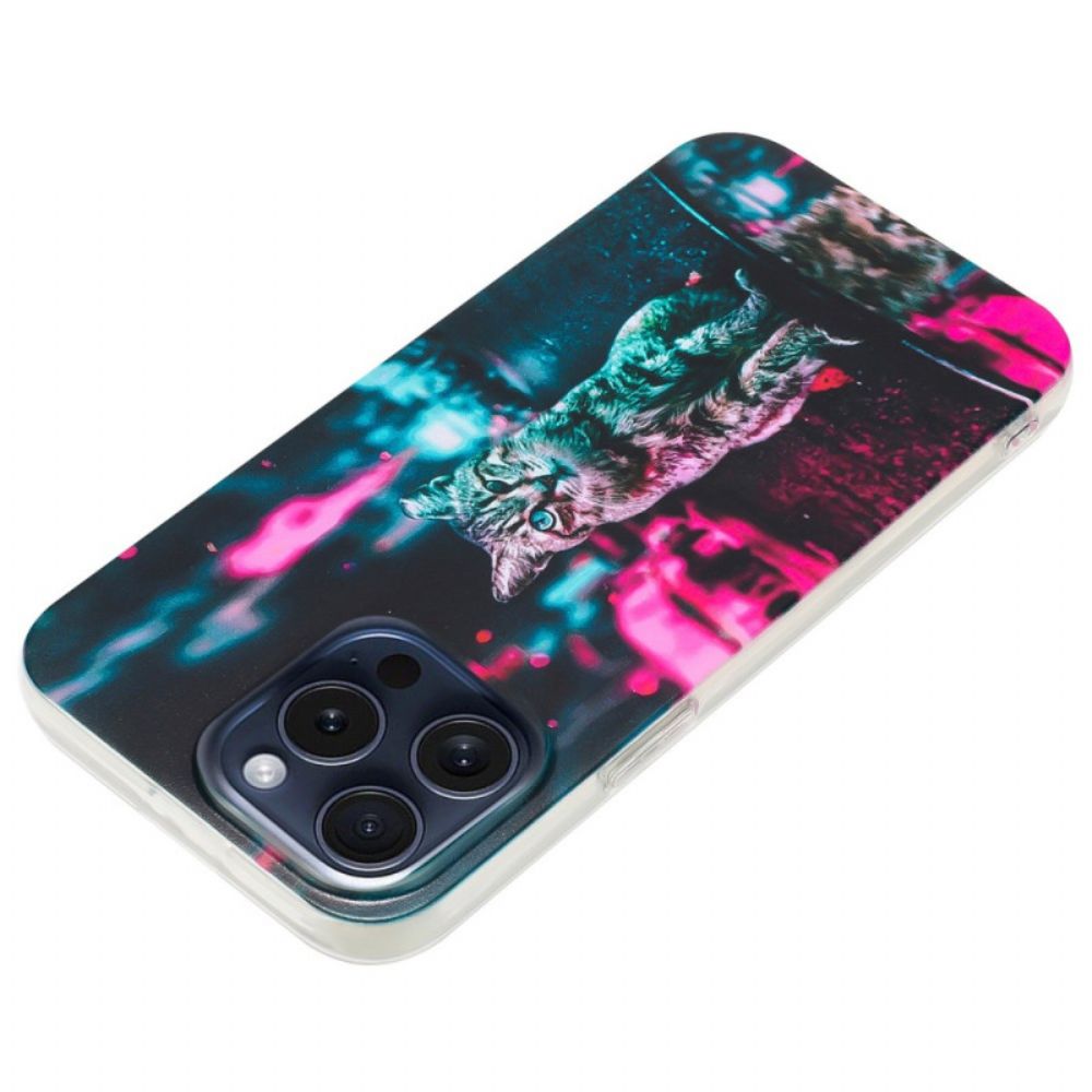 Cover Hoesje iPhone 16 Pro Max Telefoonhoesje Kat Bij Het Verkeerslicht