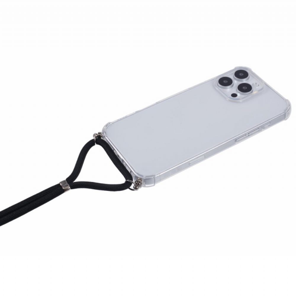 Cover Hoesje iPhone 16 Pro Max Telefoonhoesje Transparant Koord