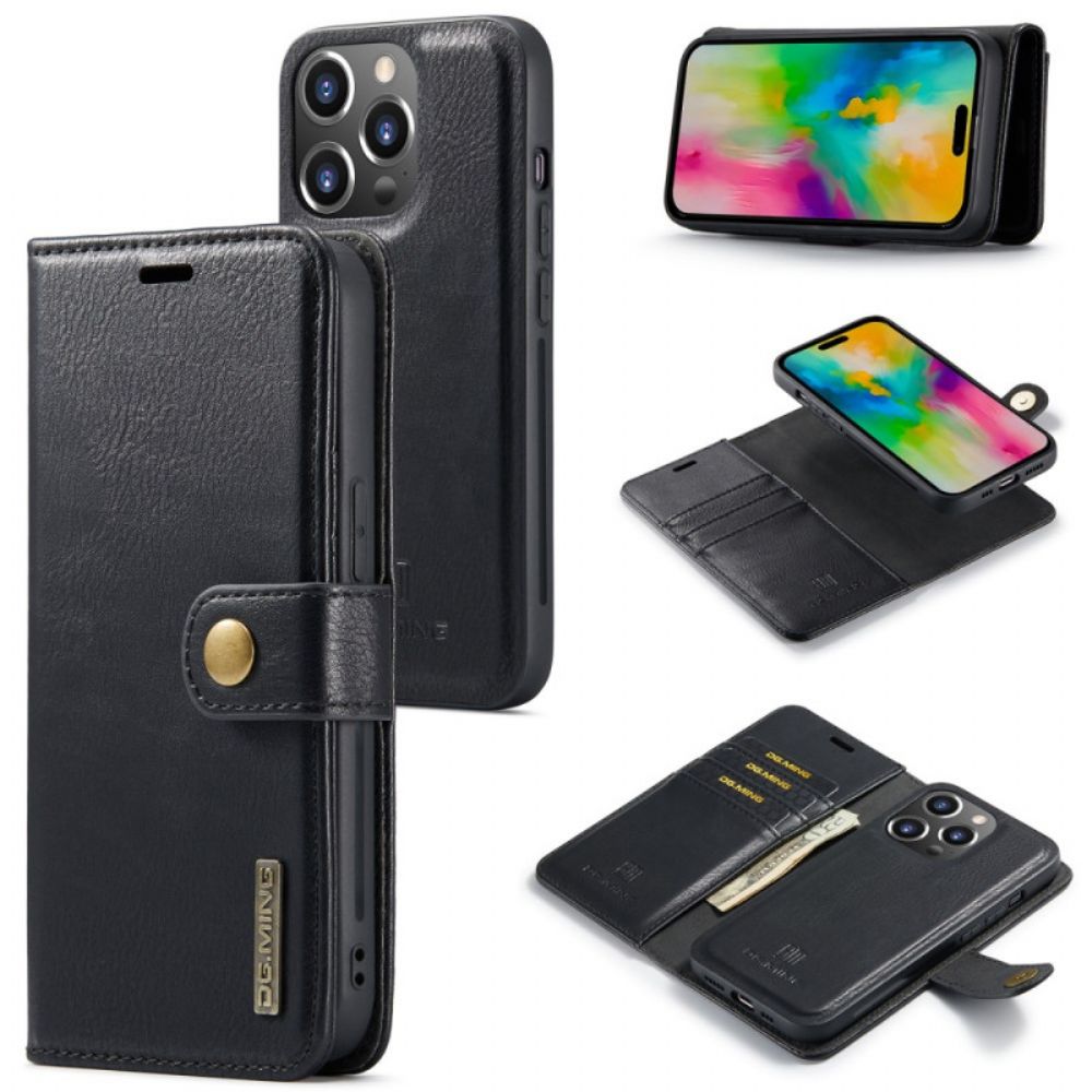 Leren Hoesje iPhone 16 Pro Max Afneembare Dg.ming Bescherming Hoesje