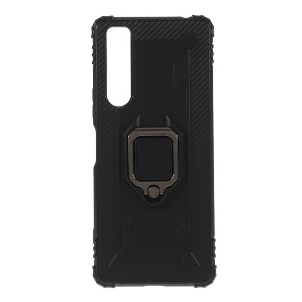 Hoesje voor Sony Xperia 1 II Ring En Koolstofvezel