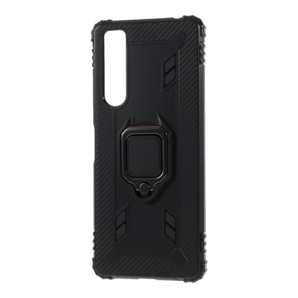 Hoesje voor Sony Xperia 1 II Ring En Koolstofvezel