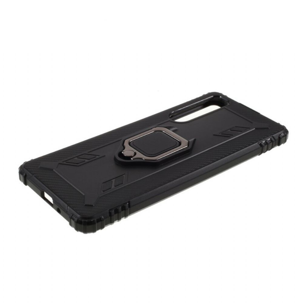 Hoesje voor Sony Xperia 1 II Ring En Koolstofvezel