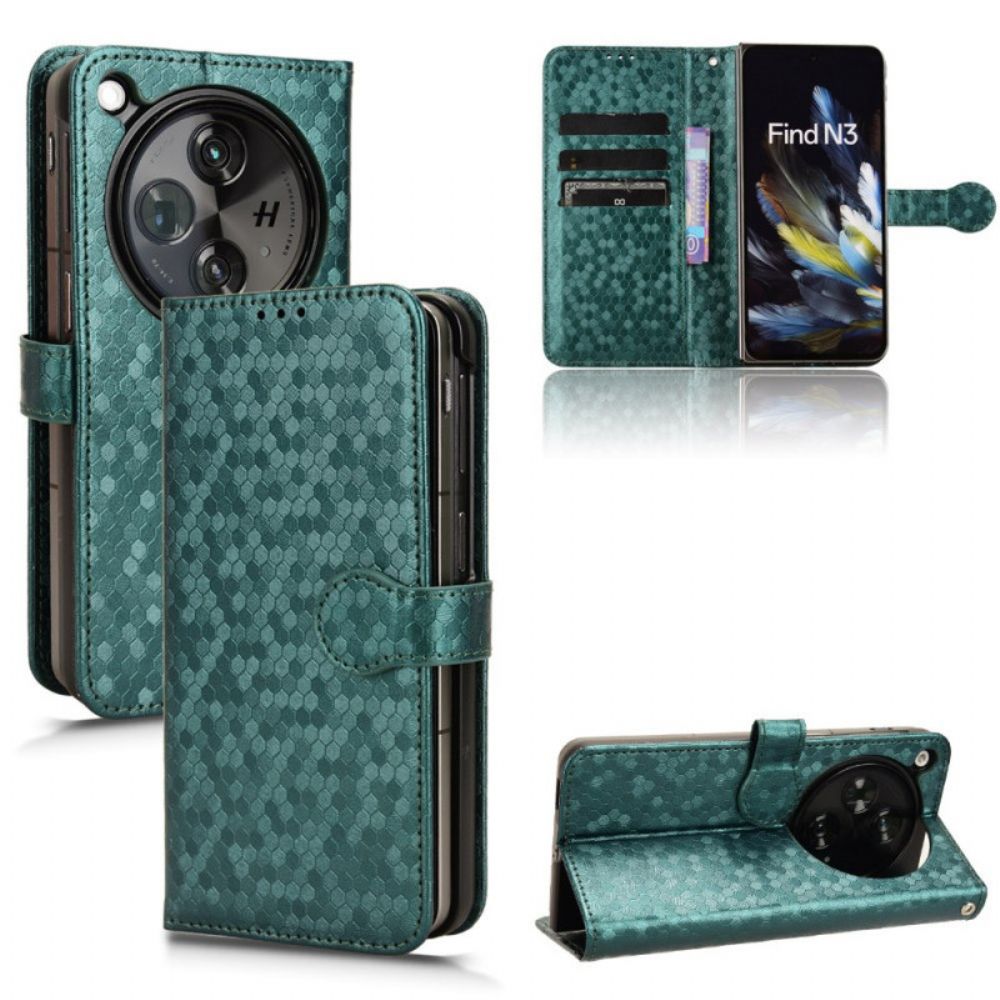 Cover Voor Oppo Find N3 Met Krasbestendige Markering En Portemonnee