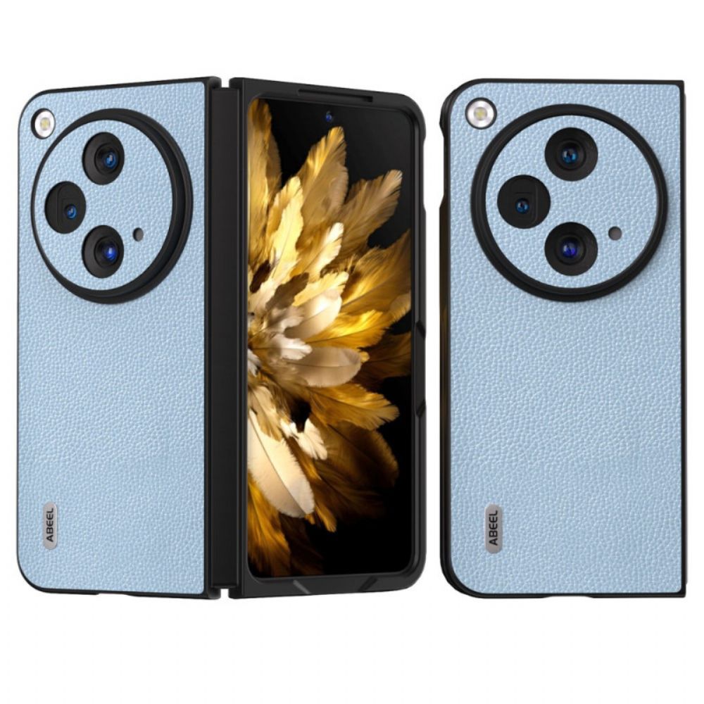 Hoesje Oppo Find N3 Abeel Natuurlijk Lycheeleer Bescherming Hoesje