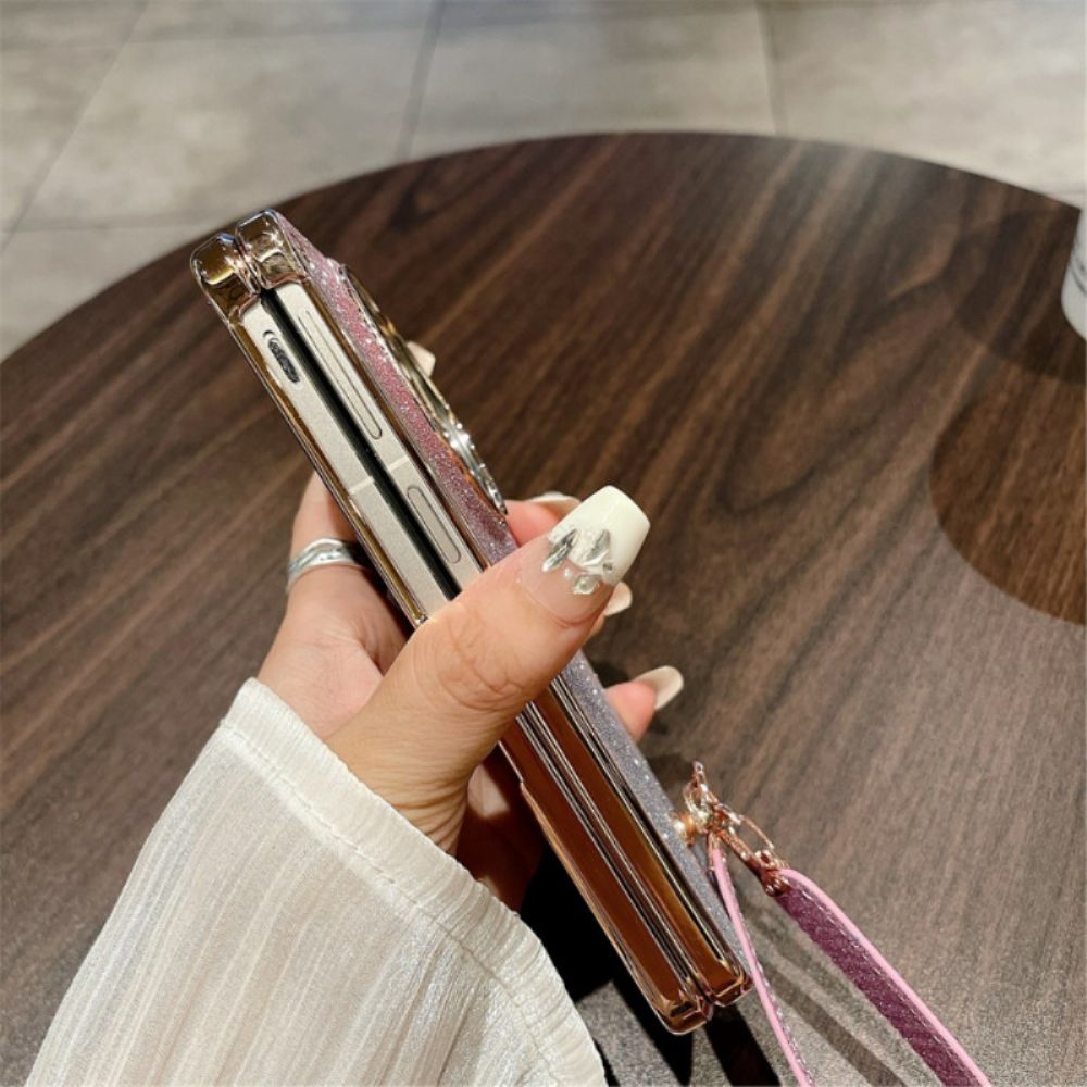 Hoesje Oppo Find N3 Glanzend Oppervlak En Bandje