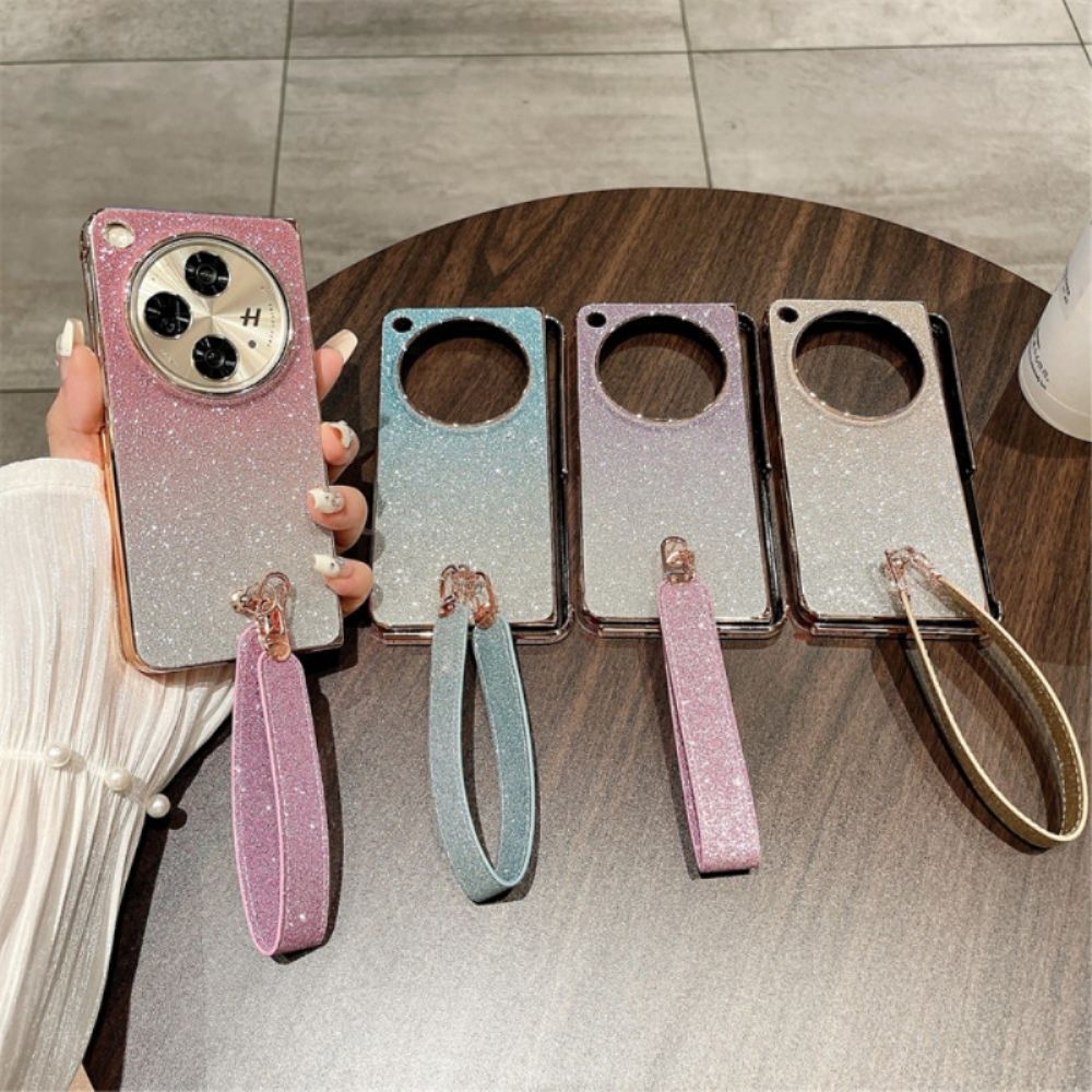 Hoesje Oppo Find N3 Glanzend Oppervlak En Bandje