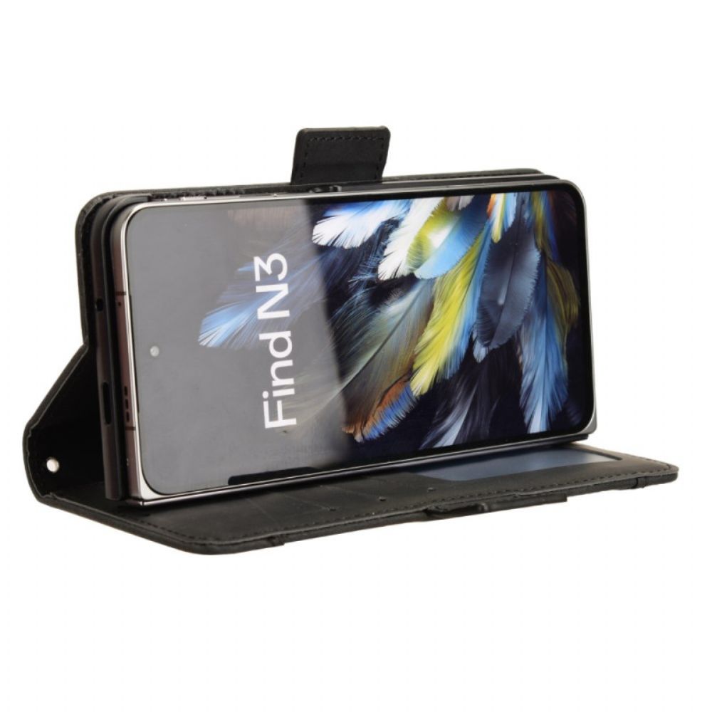 Leren Hoesje Oppo Find N3 Meerdere Kaartsleuven Bescherming Hoesje