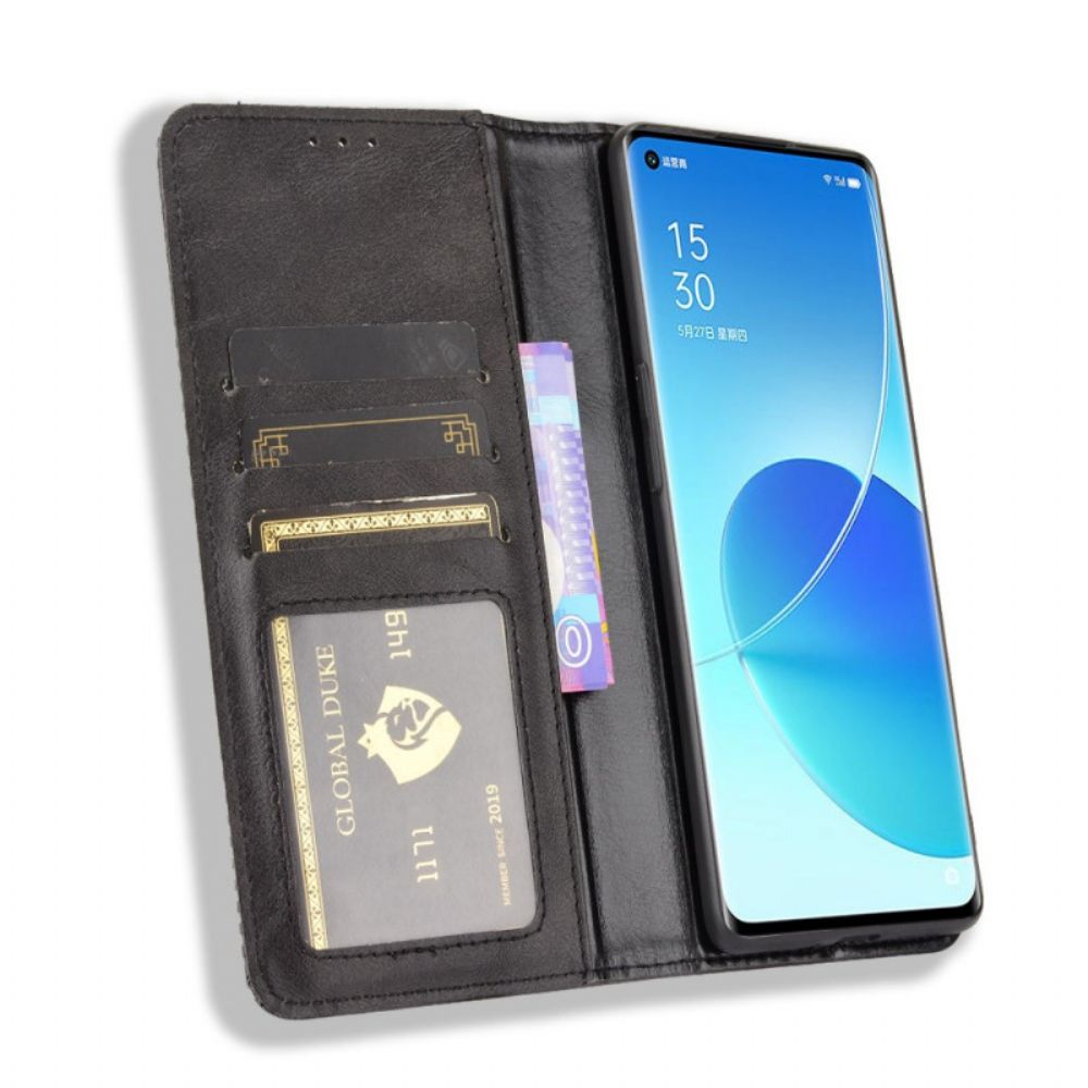Bescherming Hoesje voor Oppo Reno 6 Pro 5G Folio-hoesje Gestileerd