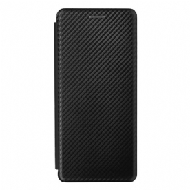 Bescherming Hoesje voor Oppo Reno 6 Pro 5G Folio-hoesje Koolstofvezel En Singelband