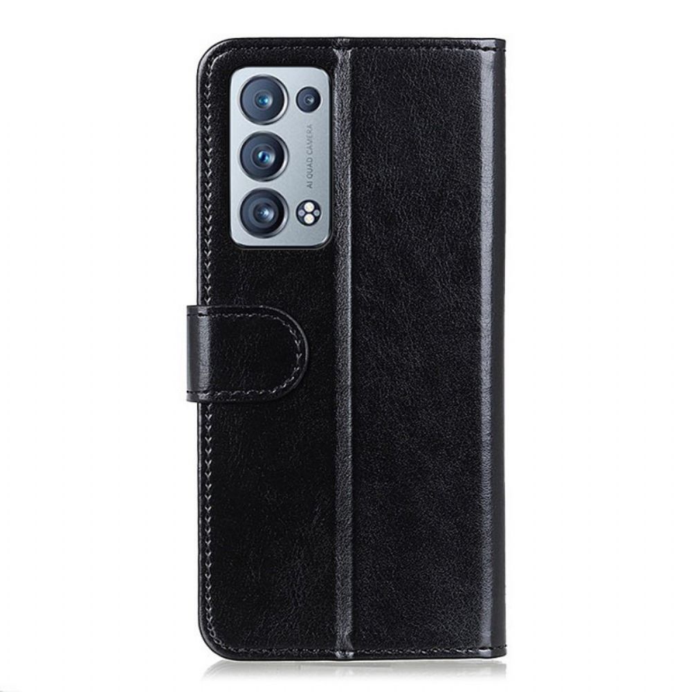 Flip Case voor Oppo Reno 6 Pro 5G Klassiek Kunstleer
