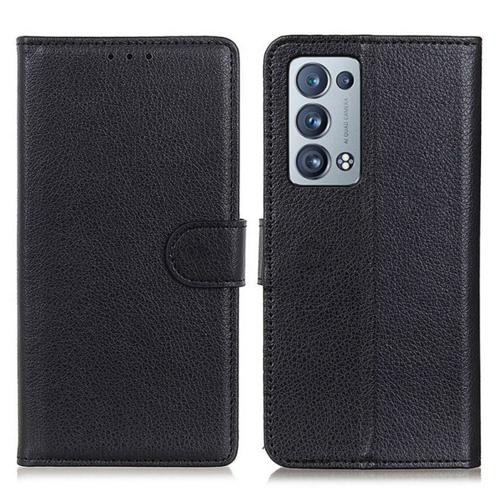 Flip Case voor Oppo Reno 6 Pro 5G Kunstleer Lychee