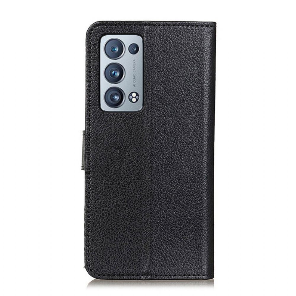 Flip Case voor Oppo Reno 6 Pro 5G Kunstleer Lychee