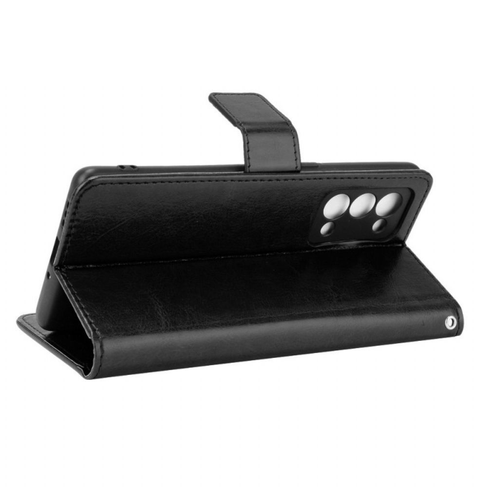 Folio-hoesje voor Oppo Reno 6 Pro 5G Gladde Textuur Riem En Sluiting