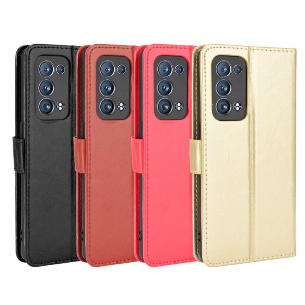 Folio-hoesje voor Oppo Reno 6 Pro 5G Gladde Textuur Riem En Sluiting