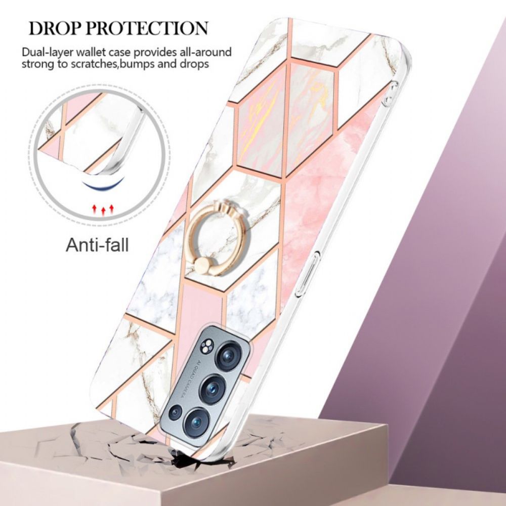Hoesje voor Oppo Reno 6 Pro 5G Geometrisch Marmeren Ringpatroon
