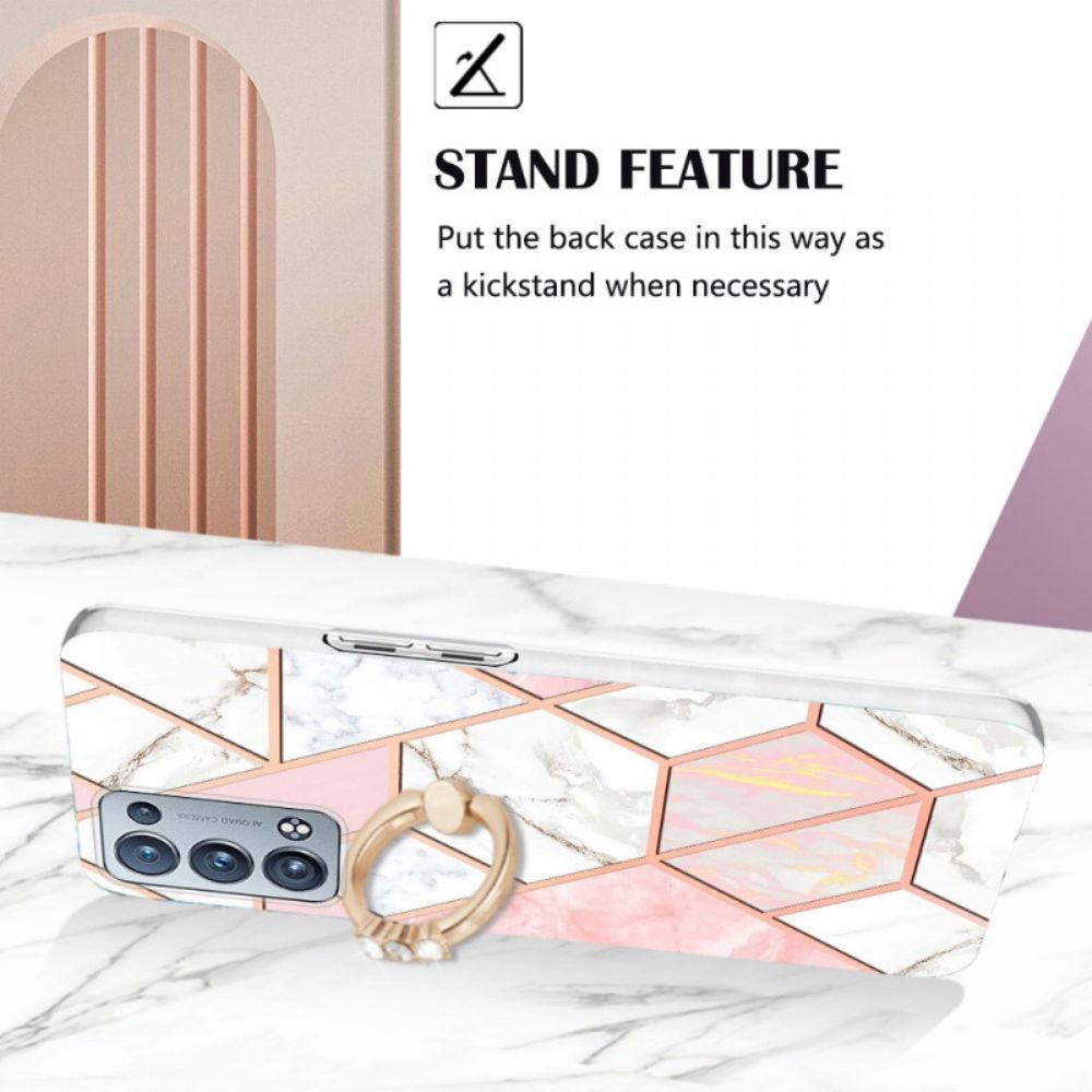 Hoesje voor Oppo Reno 6 Pro 5G Geometrisch Marmeren Ringpatroon