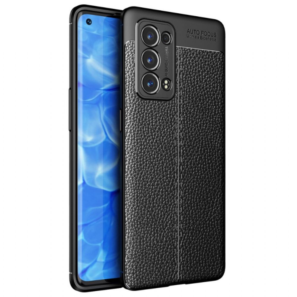 Hoesje voor Oppo Reno 6 Pro 5G Litchi Dubbele Lijn Leer