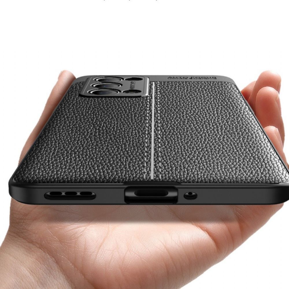 Hoesje voor Oppo Reno 6 Pro 5G Litchi Dubbele Lijn Leer