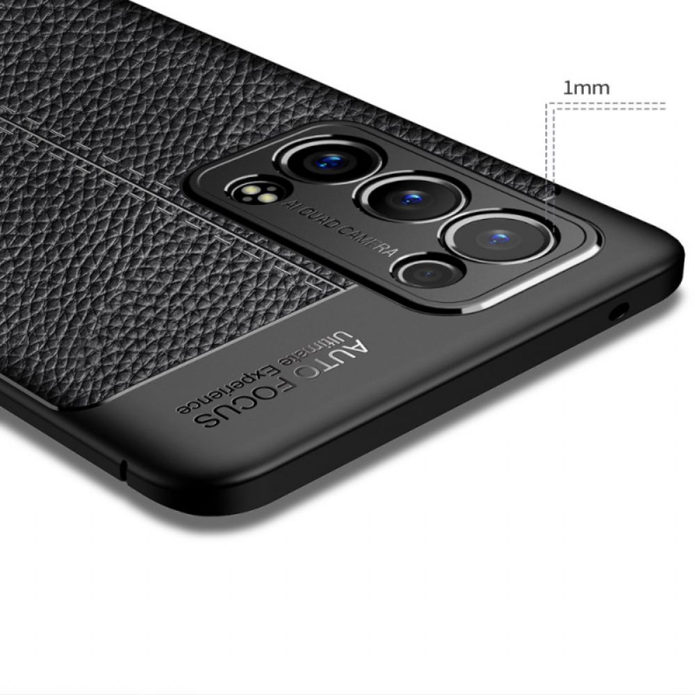 Hoesje voor Oppo Reno 6 Pro 5G Litchi Dubbele Lijn Leer